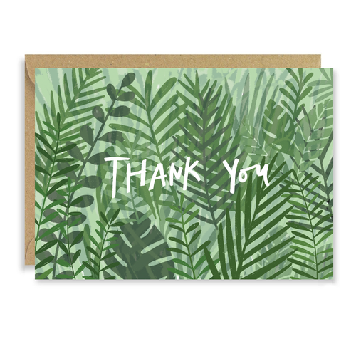 Green Foliage Thank You Card