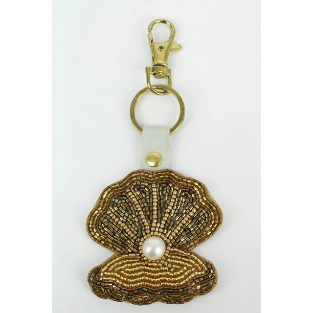 Beaded Clam Keyring