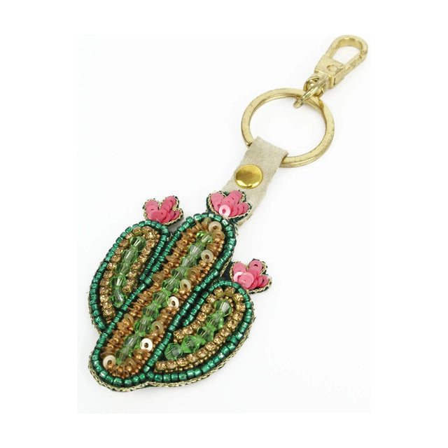 Beaded Cactus Keyring