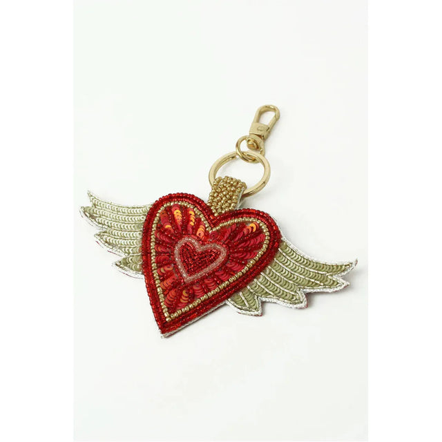 Beaded Heart Keyring