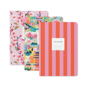 3 Pack Bold Stitched A5 Notebooks