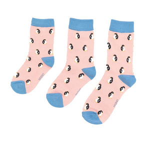 Pink Penguins Bamboo Socks - Age 2-3 Years