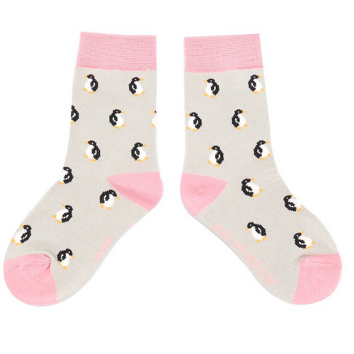 Silver Penguins Bamboo Socks - Age 4-6 Years