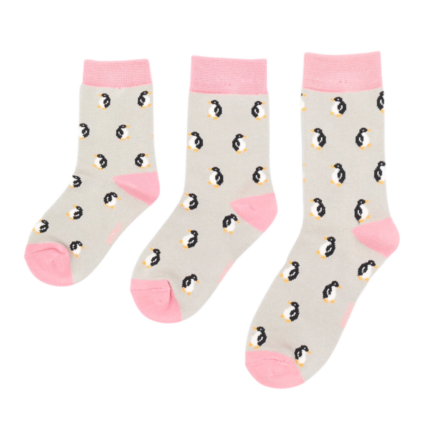 Silver Penguins Bamboo Socks - Age 2-3 Years