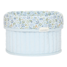 Load image into Gallery viewer, Small Reversible Quilted Storage Basket: Blue Forest Adventure