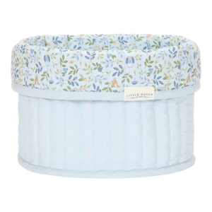 Small Reversible Quilted Storage Basket: Blue Forest Adventure