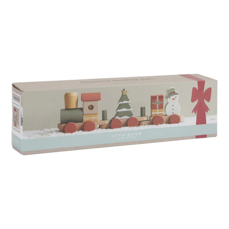 Wooden Christmas Blocks Train