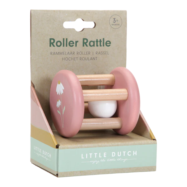 Pink Flower Roller Rattle