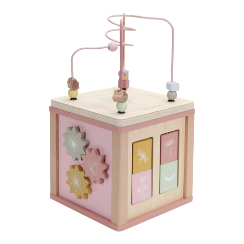 Pink Flowers Activity Cube