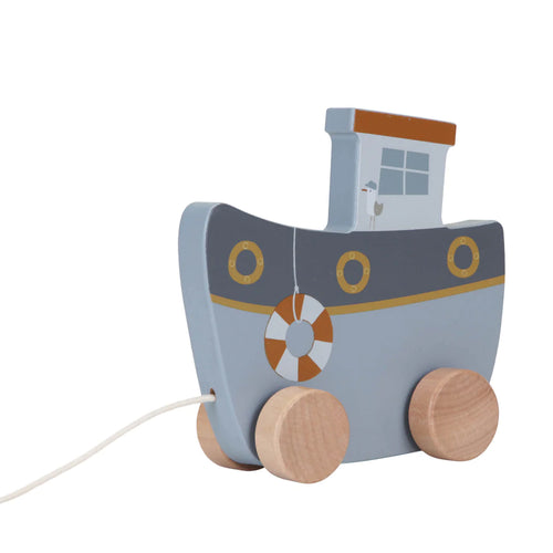 Pull Along Wooden Boat