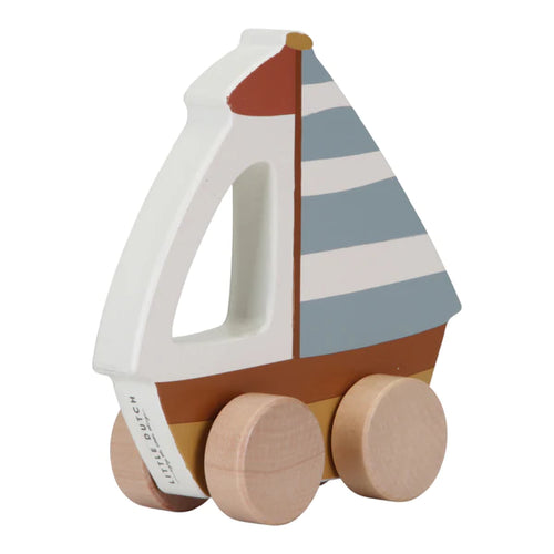 Push Along Wooden Sailboat