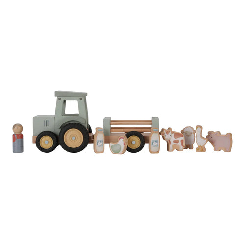 Little Farm Wooden Tractor & Trailer