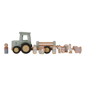 Little Farm Wooden Tractor & Trailer