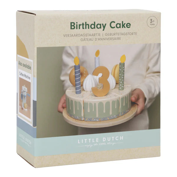Blue Wooden Birthday Cake