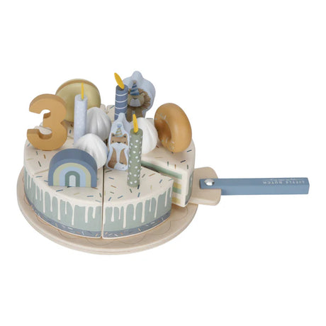 Blue Wooden Birthday Cake