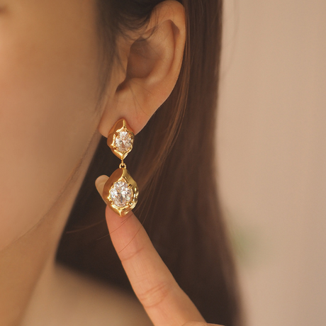Molten Double Drop Earrings
