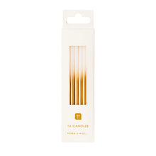 Load image into Gallery viewer, White &amp; Gold Ombre Birthday Candles