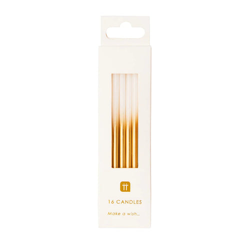 White & Gold Ombre Birthday Candles