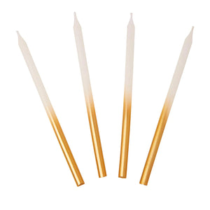 White & Gold Ombre Birthday Candles