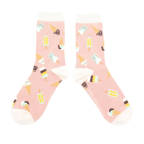 Ice Creams Dusky Pink Bamboo Socks