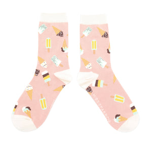 Ice Creams Dusky Pink Bamboo Socks
