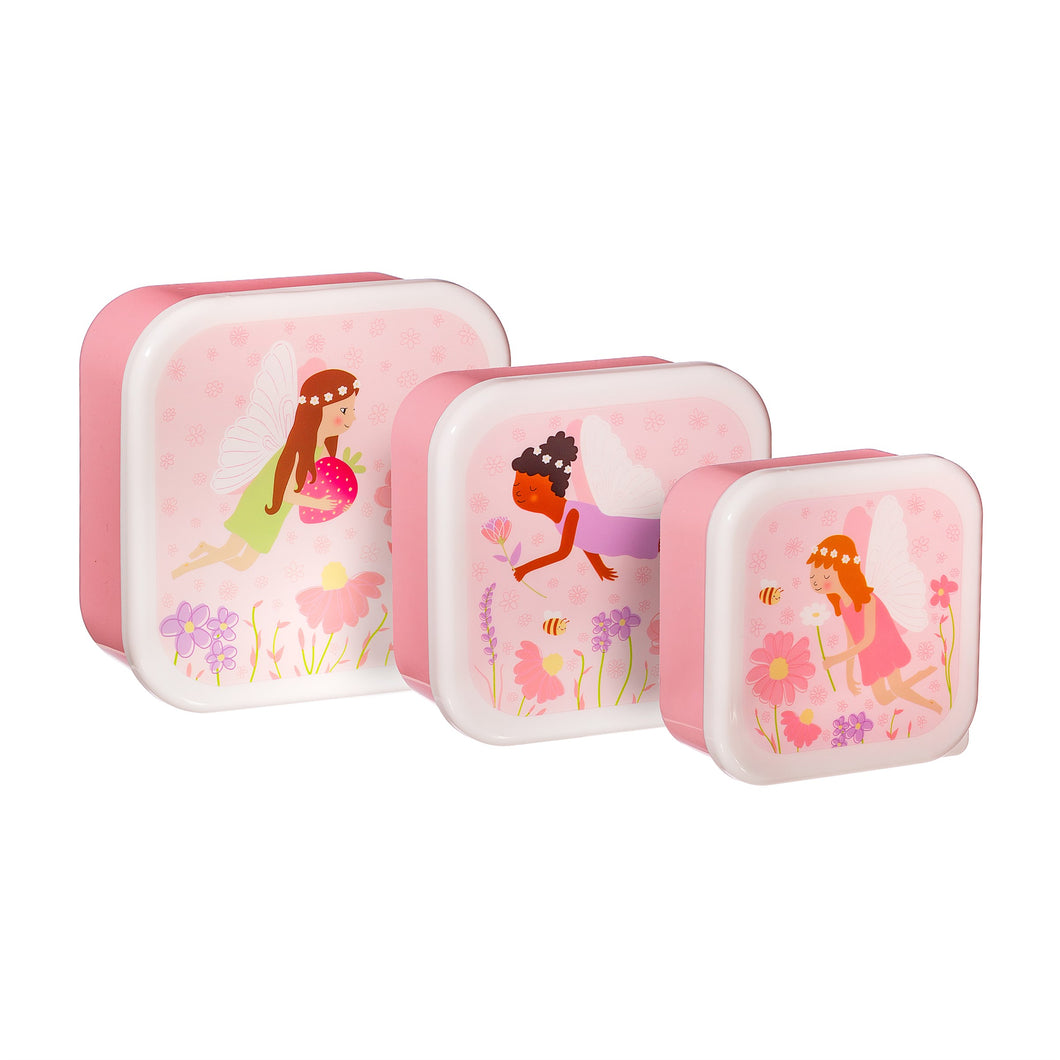 Set Of 3 Fairy Lunch Boxes