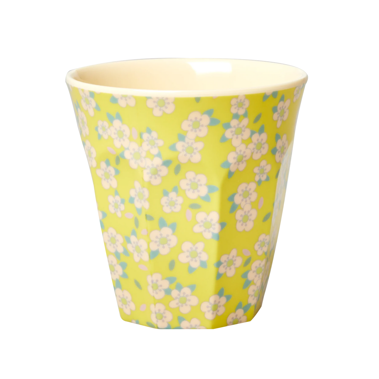 Yellow Floral Medium Melamine Cup