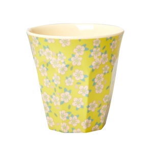 Yellow Floral Medium Melamine Cup