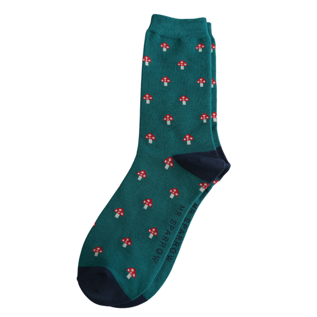 Teal Mushroom Socks