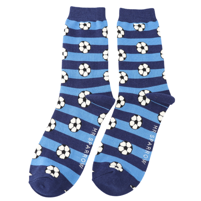 Navy Football Stripe Socks