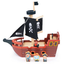 Load image into Gallery viewer, Fishbones Wooden Pirate Ship