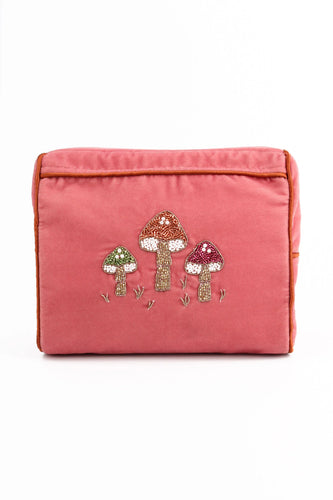 Medium Mushroom Beaded Pouch