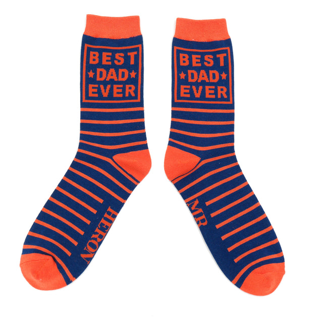 Best Dad Ever Navy Bamboo Socks