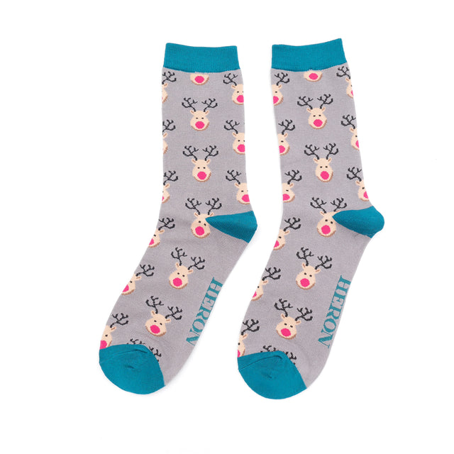 Grey Reindeer Men's Bamboo Socks