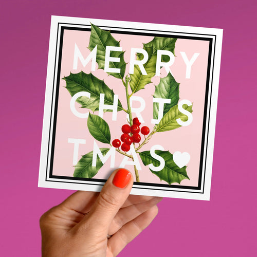 Merry Christmas Holly Card
