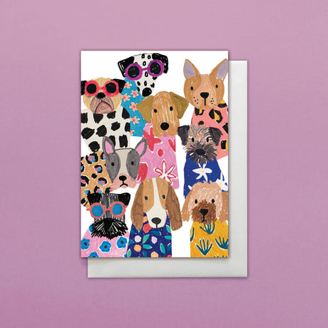 Pack Of  Colourful Dogs Cards