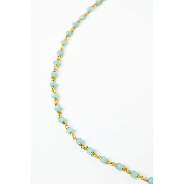Sky Blue Crystal Chain Necklace