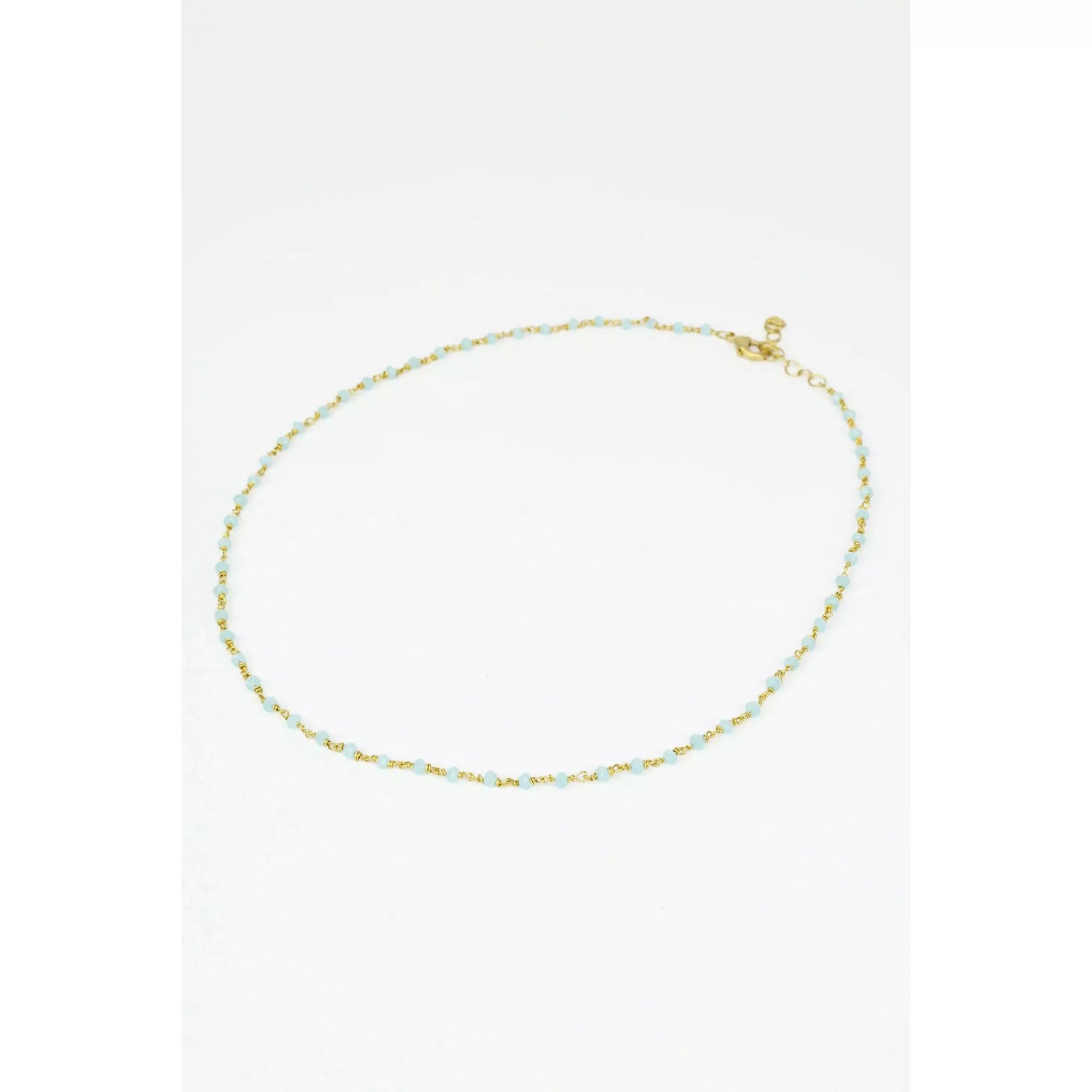 Sky Blue Crystal Chain Necklace