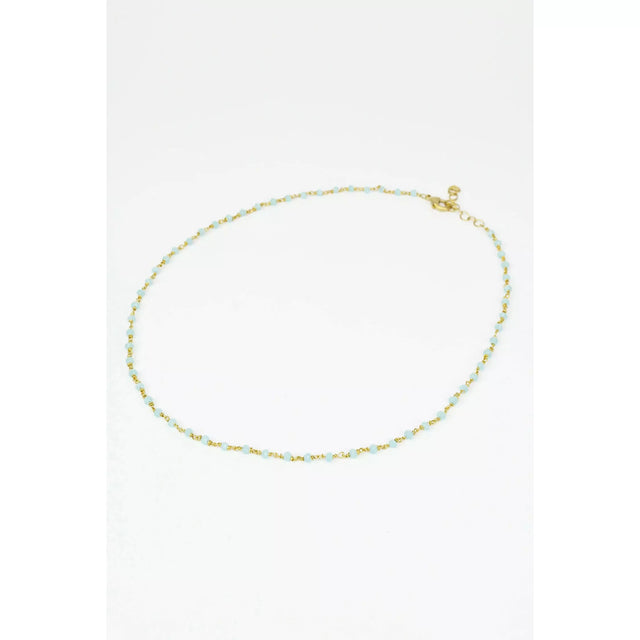 Sky Blue Crystal Chain Necklace