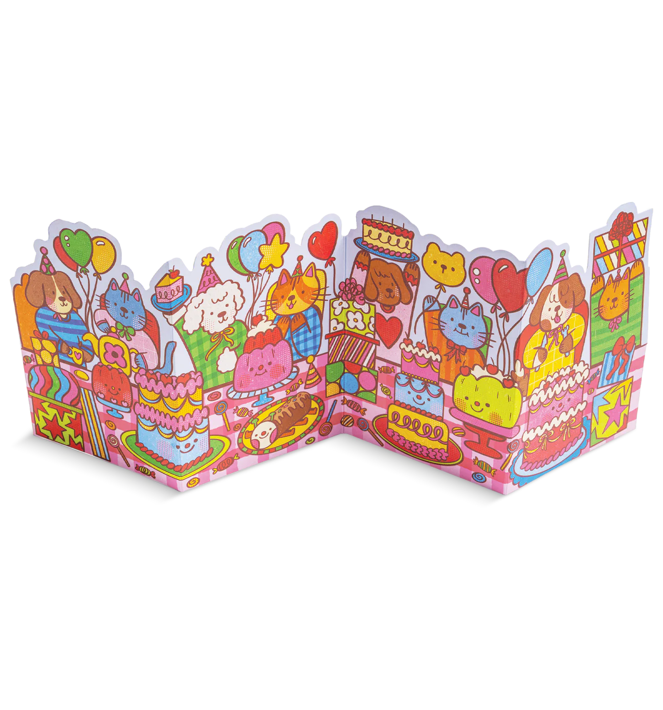 Birthday Party Fold Out Concertina Card