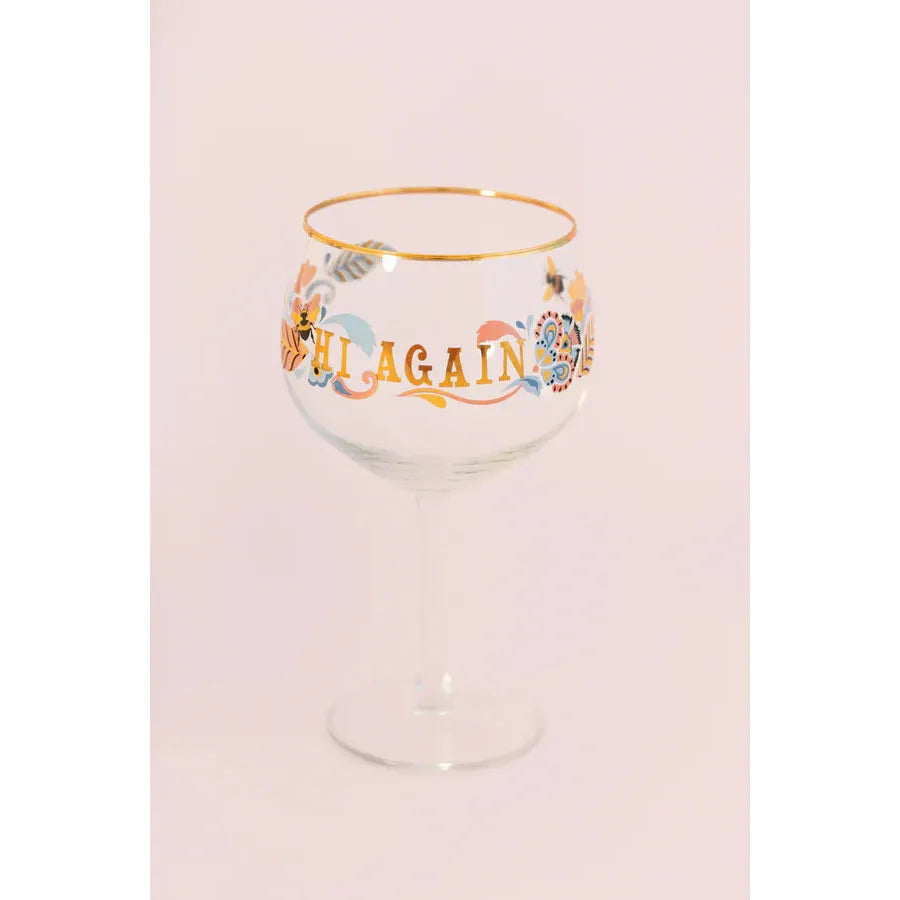 Hi Again Gin Glass