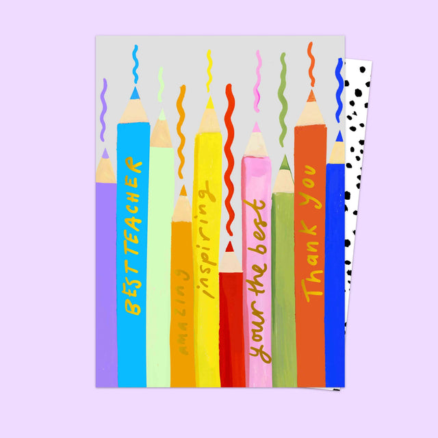 Best Teacher Crayons Card