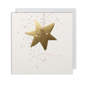 Baby Girl Hanging Star Card