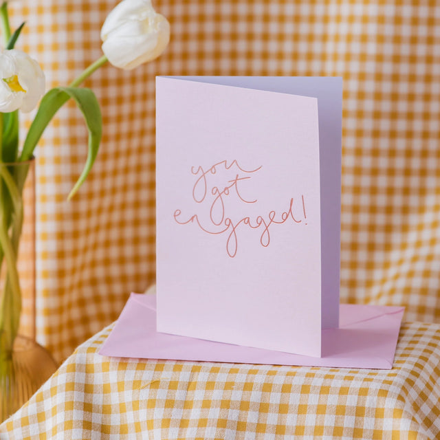 You Got Engaged Metallic Card