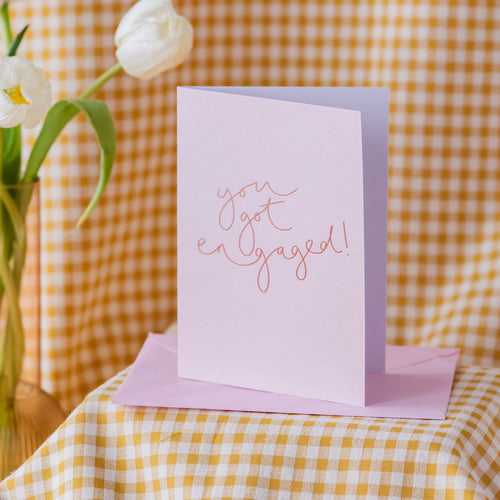 You Got Engaged Metallic Card