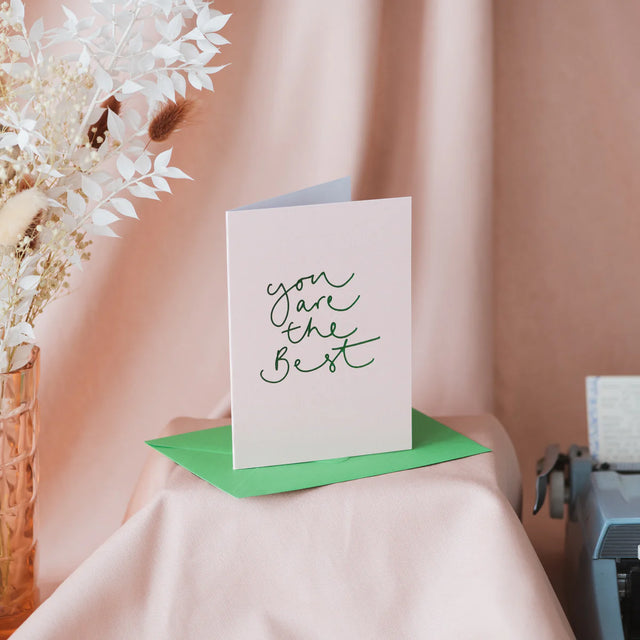 You Are The Best Pink Metallic Card