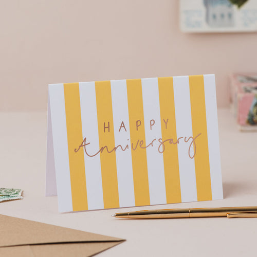 Anniversary Yellow Stripe Card