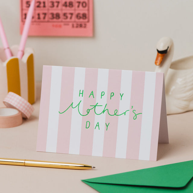 Mother's Day Pink Stripe Card