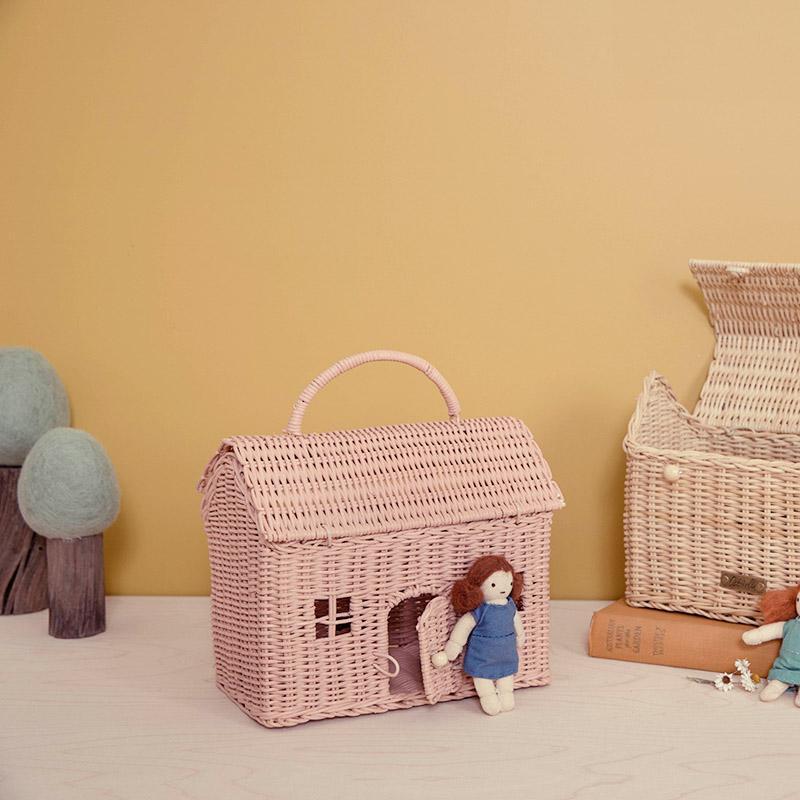 Rose Rattan Casa Clutch