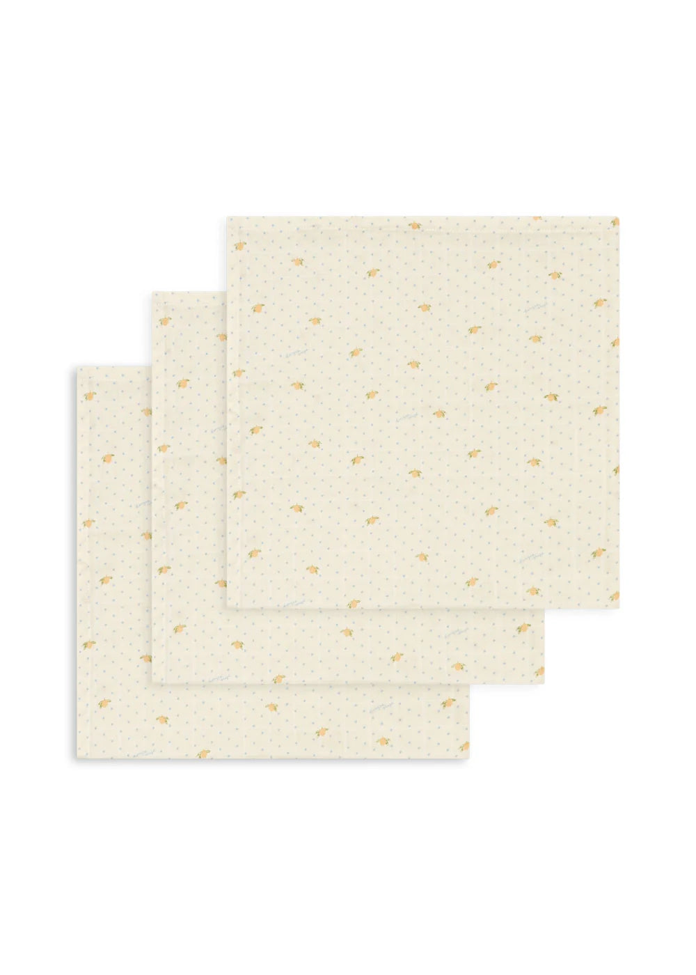 3 Pack Muslin Cloths: Lemon Dot